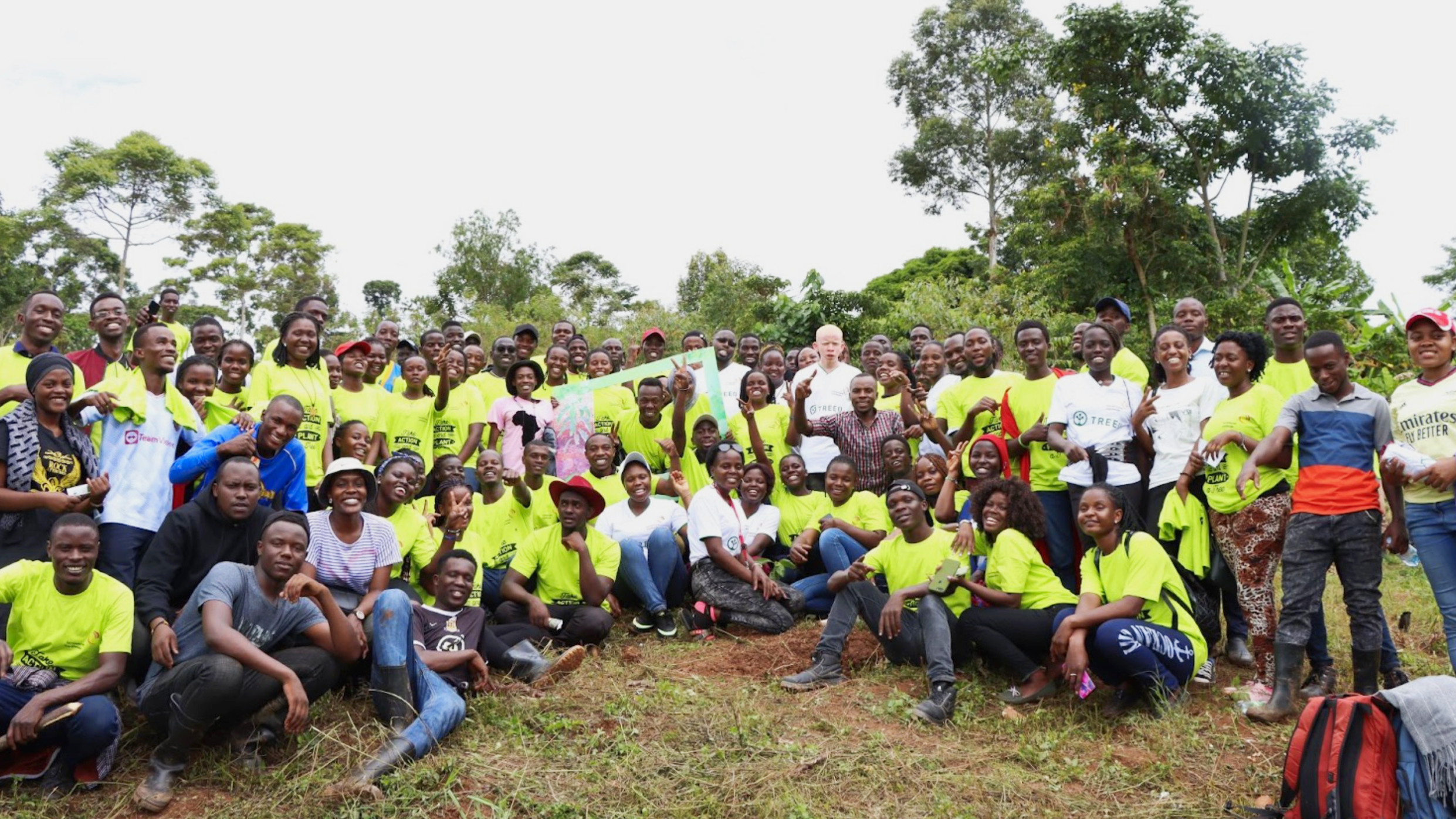 Group photo of participants of the planting event