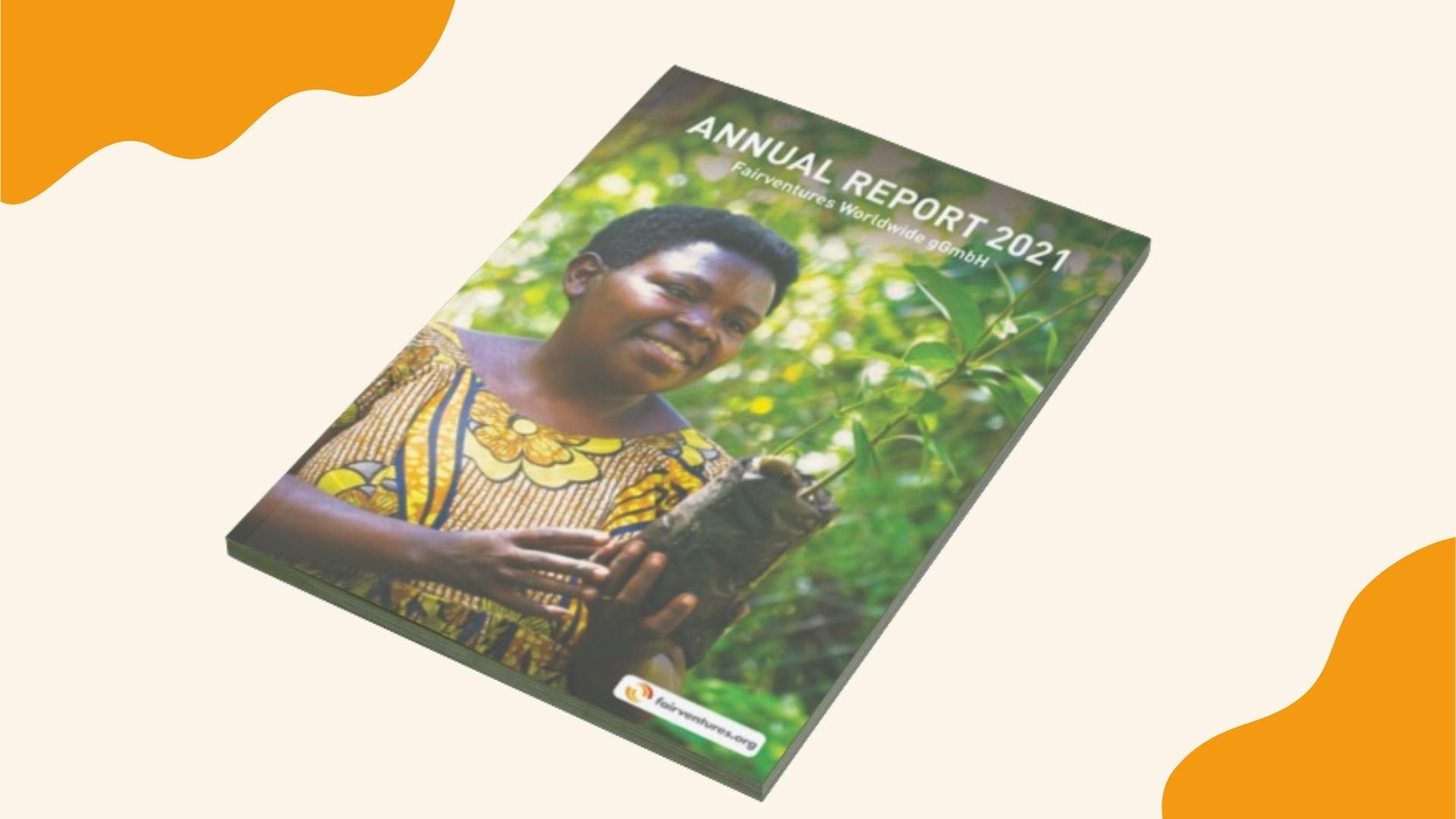 Annual Report Cover Women holding a seedling
